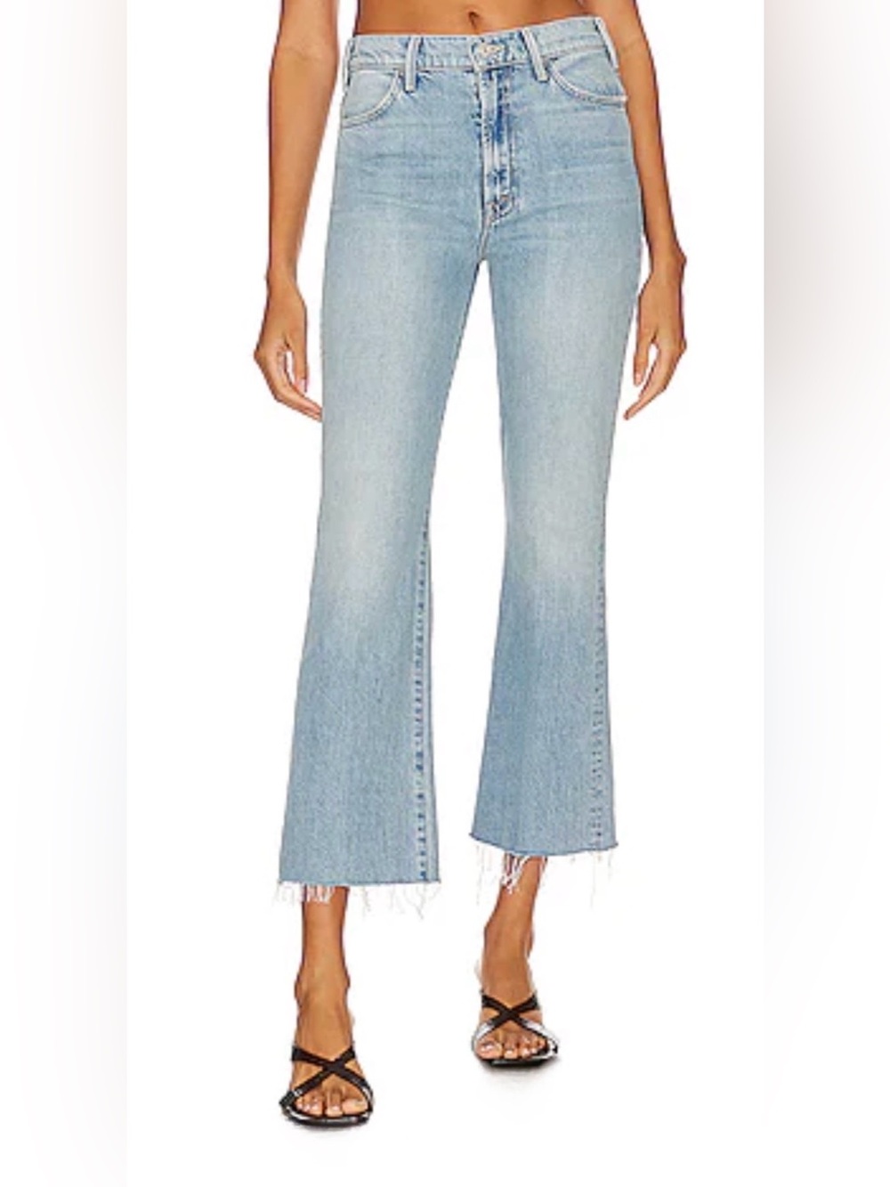 MOTHER The Hustler Ankle Fray Jeans 25 High Rise Crop Flare Home On The Range